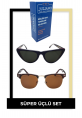 2'li Juliano Güneş Gözlüğü Seti + Gözlük Temizleme Solusyonu