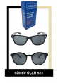 2'li Siiyah  JULIANO  Güneş Gözlüğü + Sprey Set