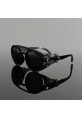 SteamPunk Deri Black Vintage Retro Güneş Gözlüğü